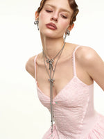 Vintage Rhinestone Bow Necklace