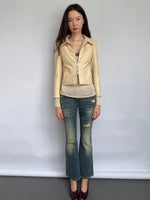 Pale Yellow PU Jacket