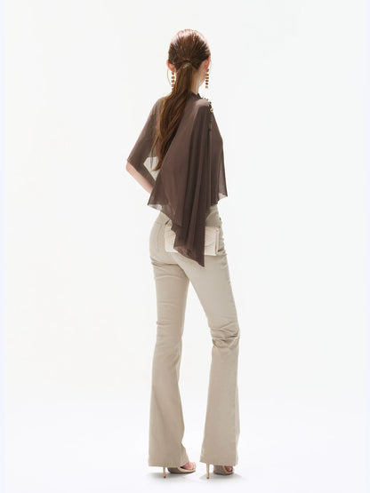 Crystal Mesh Cape Top