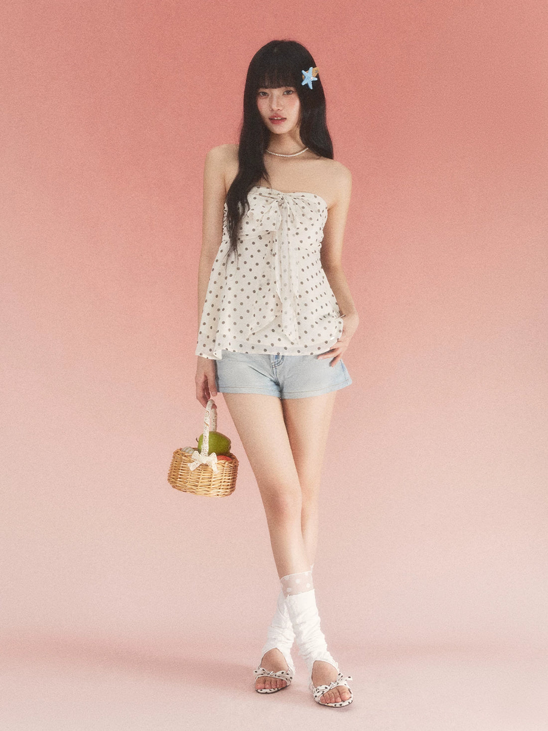 Bow Polka Dot Tube Top