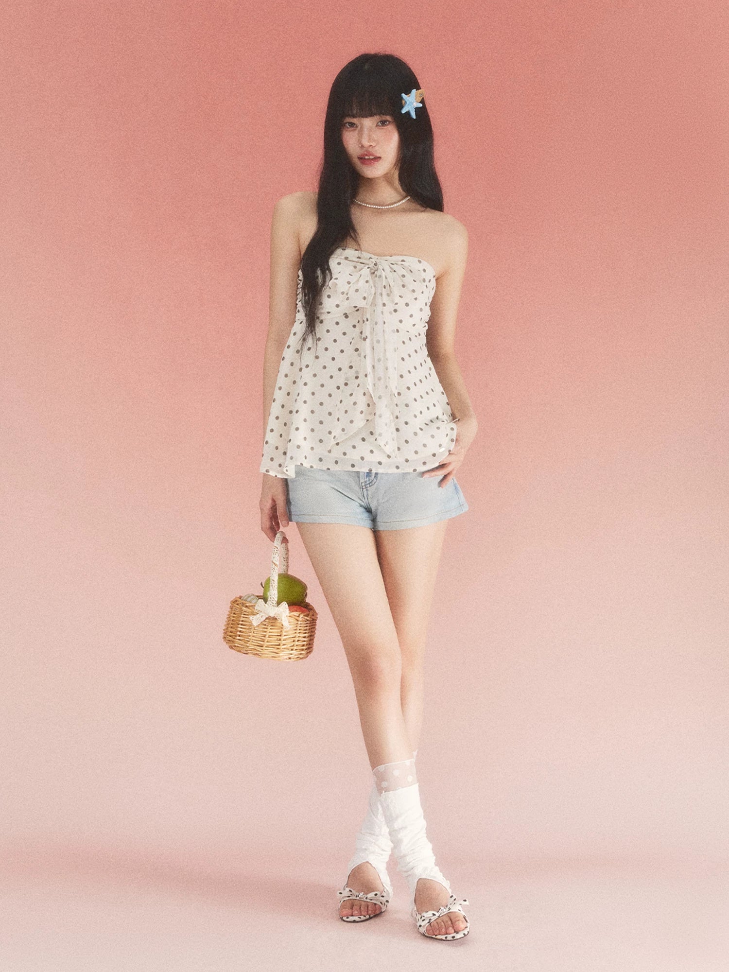 Bow Polka Dot Tube Top