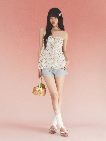 Bow Polka Dot Tube Top