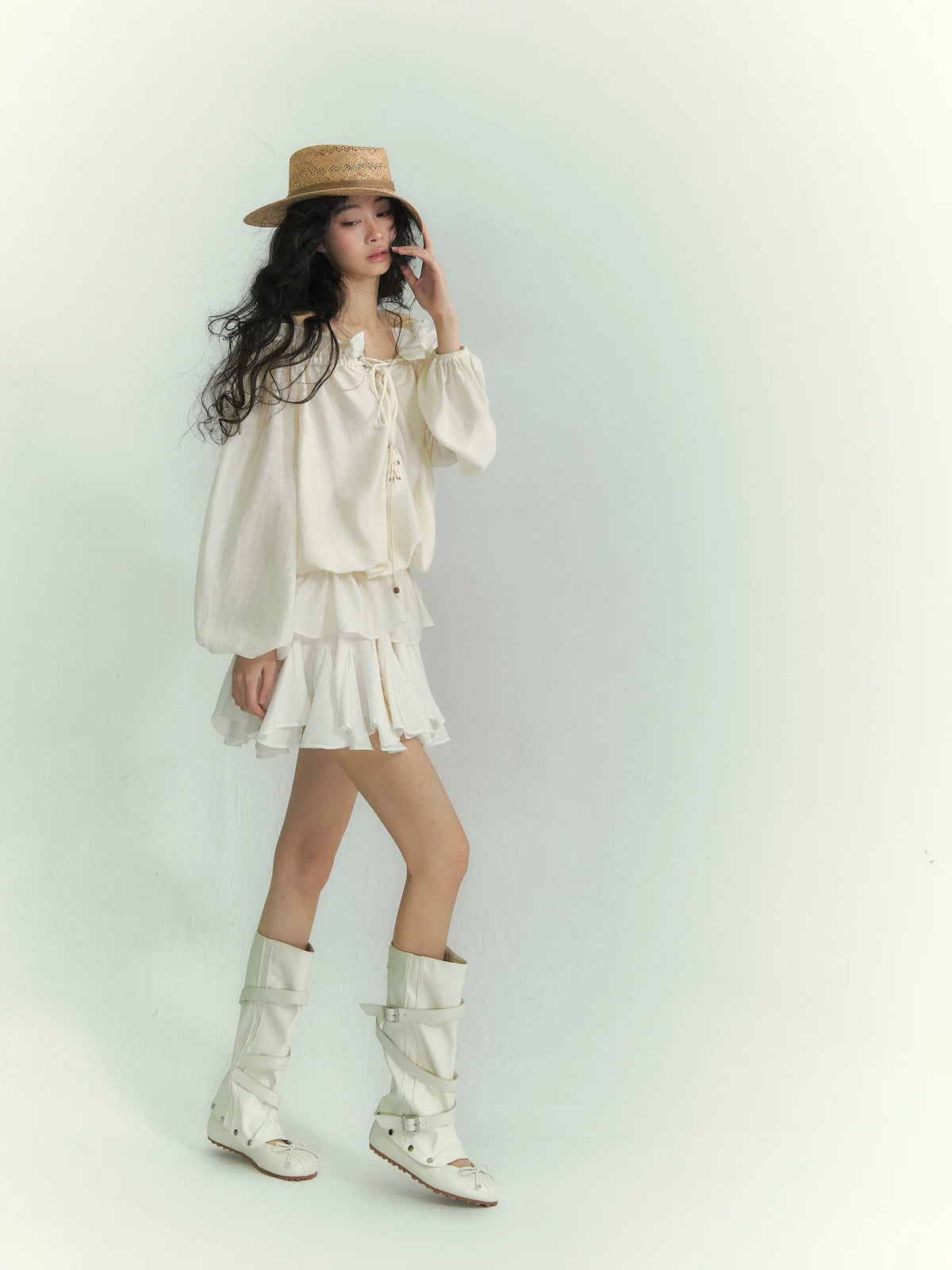 Lace Irregular Hem Skirt