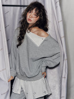 Detachable Collar Sweatshirt Set
