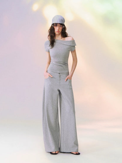 Airy Asym Tee Pants Set