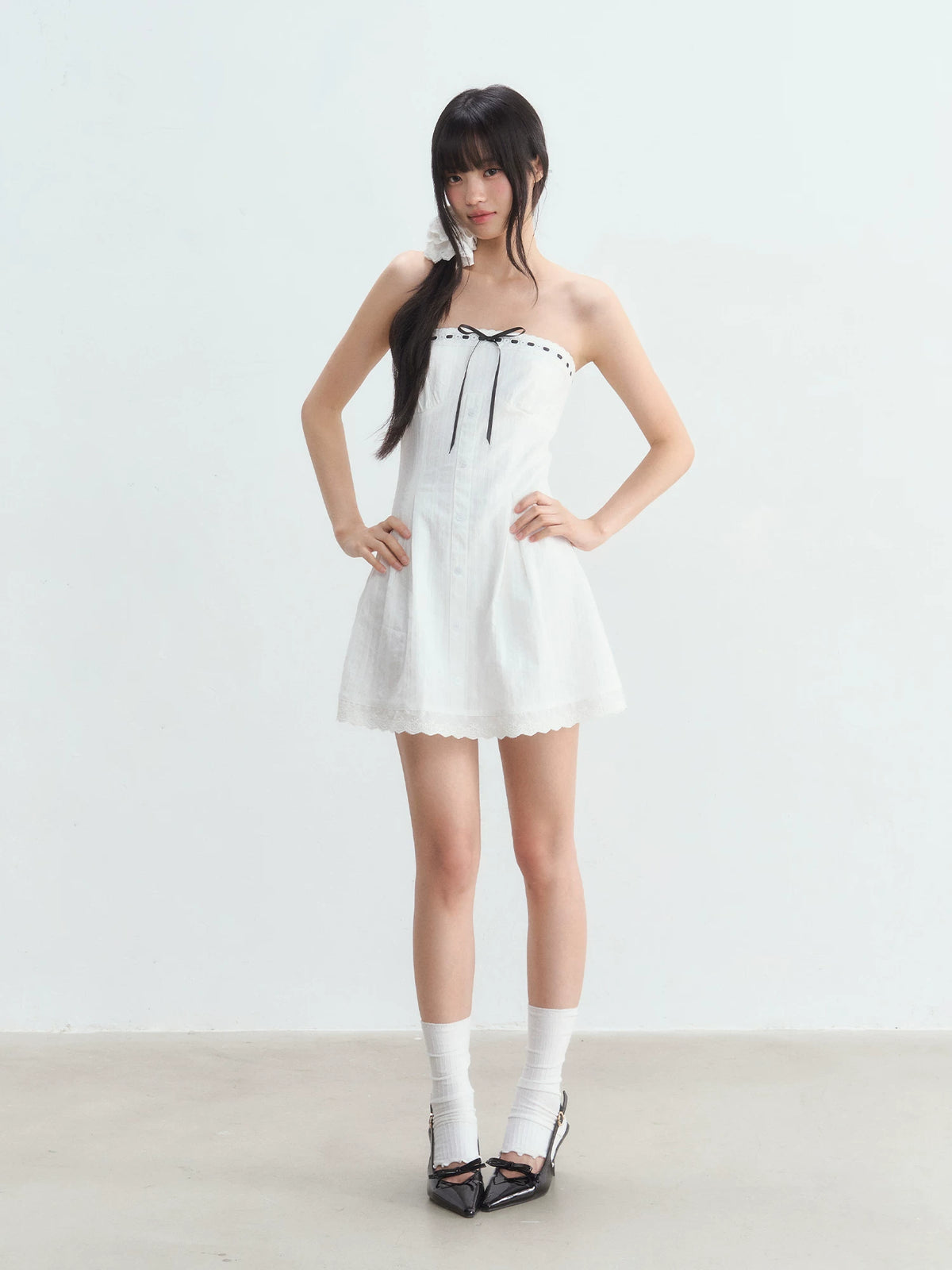 Bow Tube Dress &amp; Cardigan Set