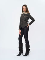 Waxed Faux-Leather Fur Jacket