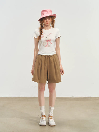 Bow Bunny Print Short - Sleeve T-Shirt