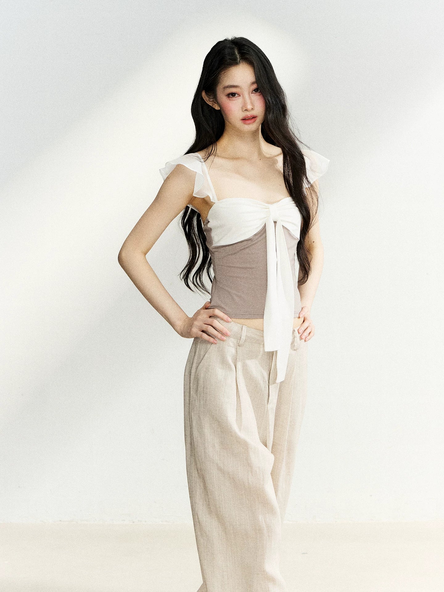 Bow Layered Knit Top