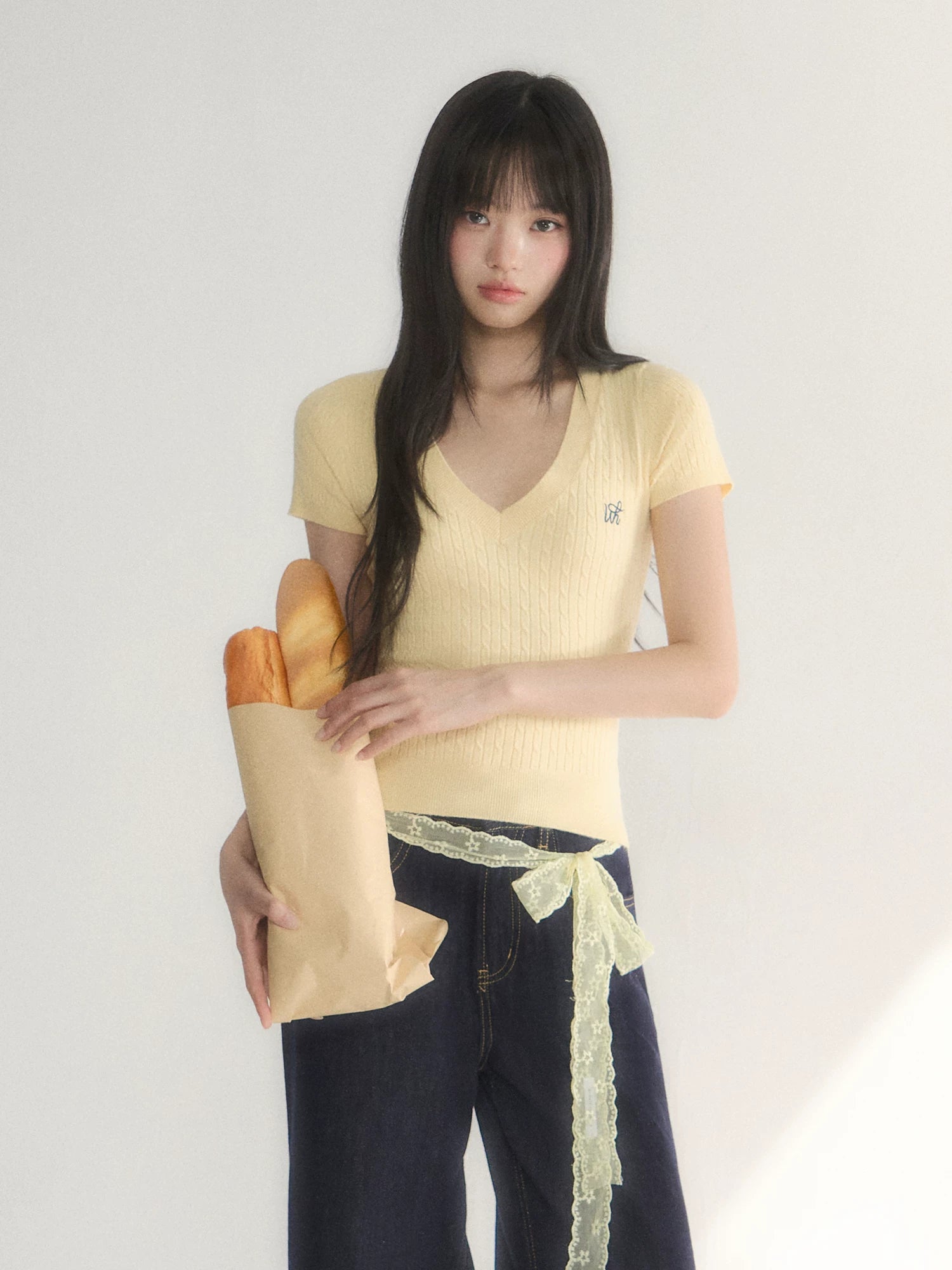 Classic V-Neck Knit Top