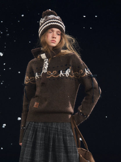 Carousel Jacquard Knit Sweater