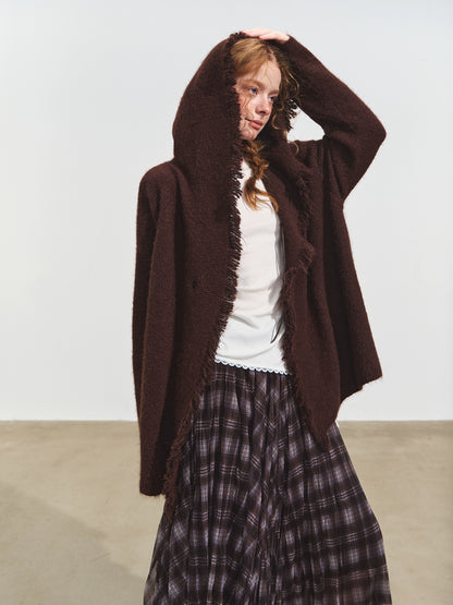 Tassel Hooded Cardigan