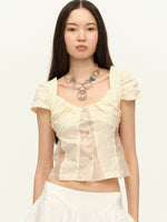 Beige Floral Embossed Fabric Cardigan