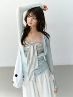 Striped Draped Neck 2-piece Set