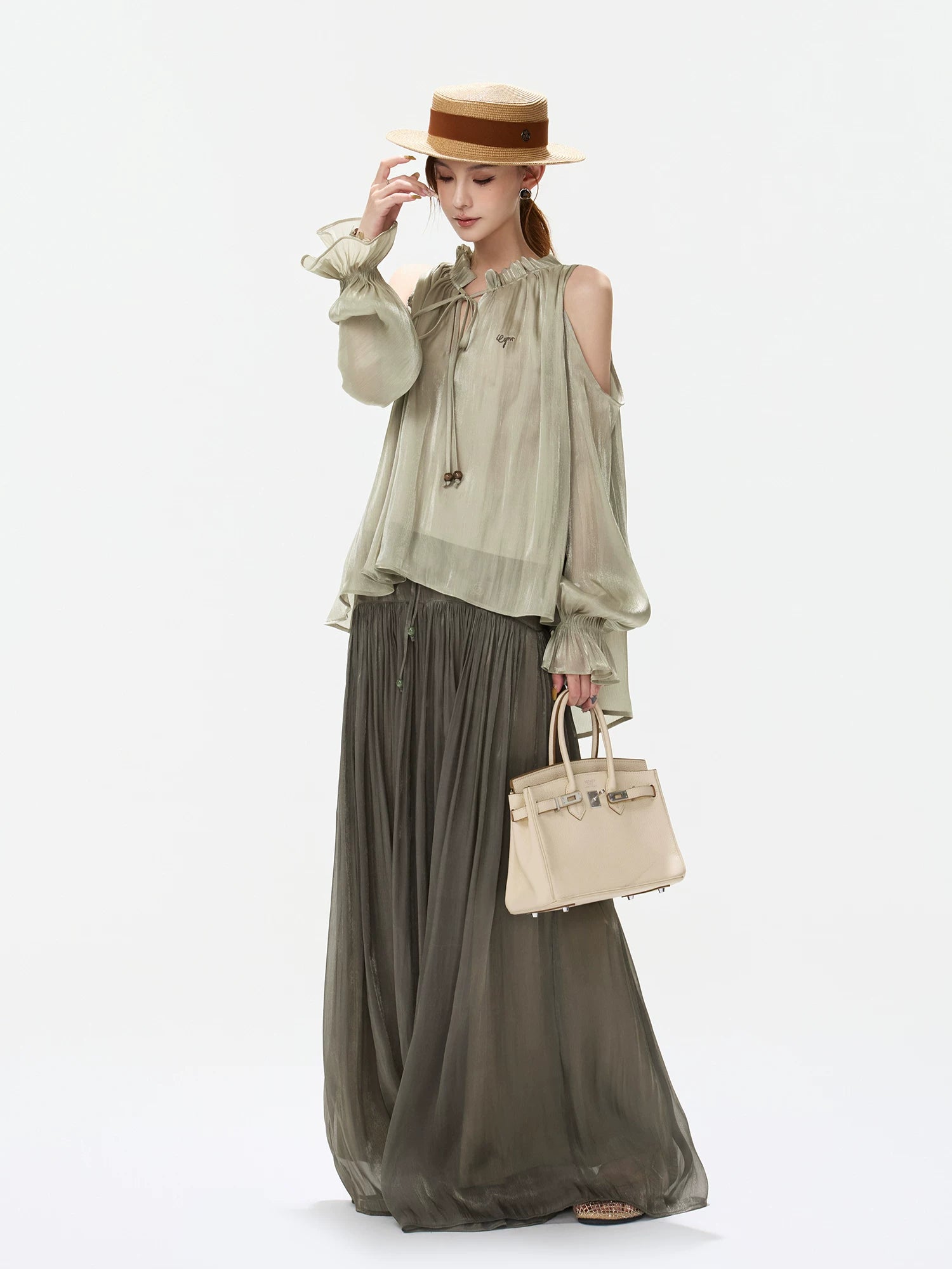 Drawstring Wide-Leg Pants