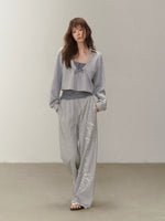 Ruched V Neck Layered Top