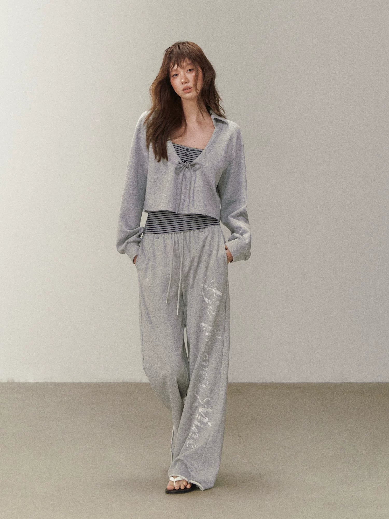 Ruched V Neck Layered Top