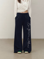 Letter Print Wide Leg Pants