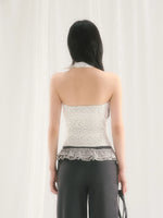 White Star Printed Halter Top