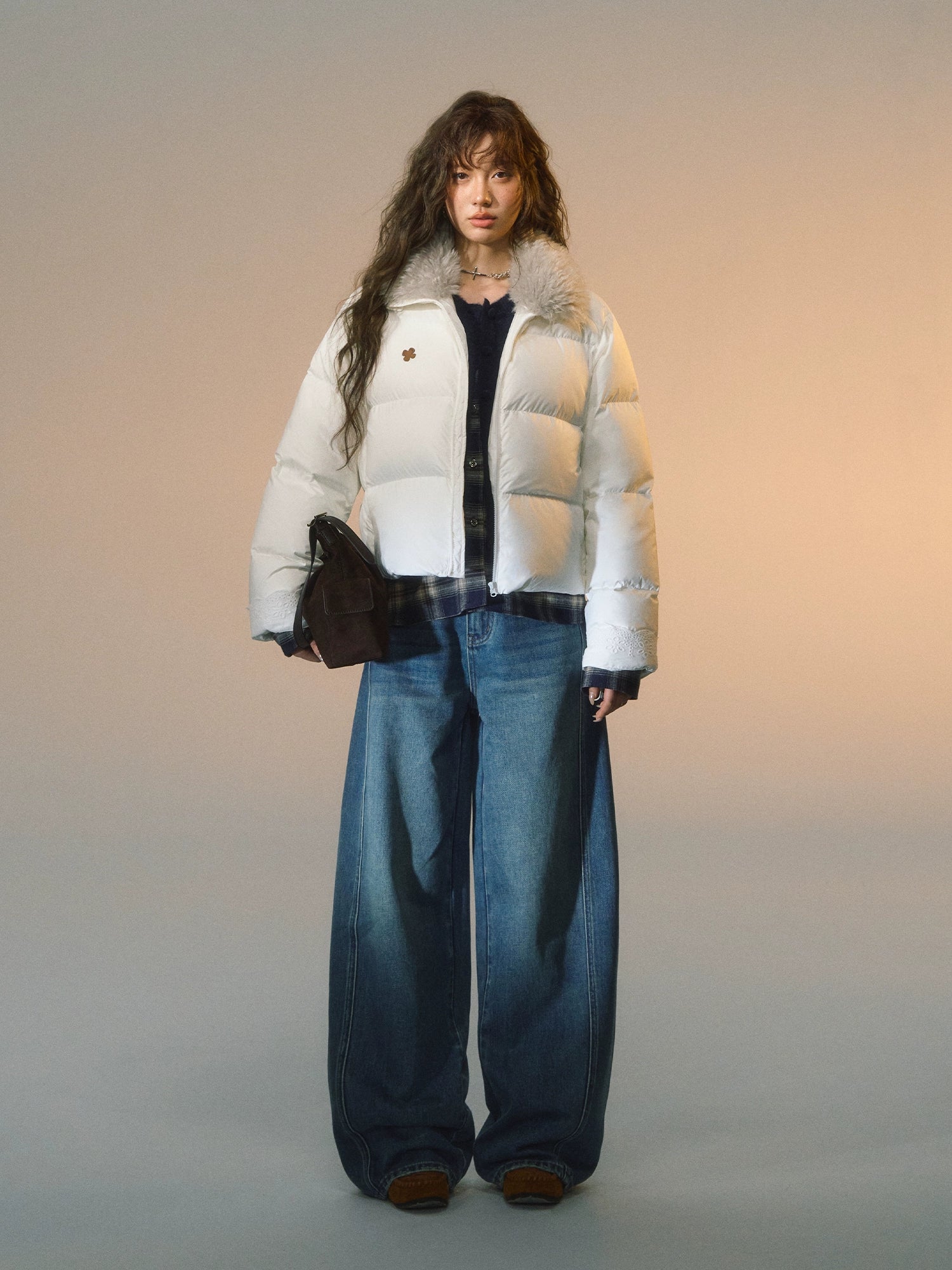 Fur-Trim Short Puffer