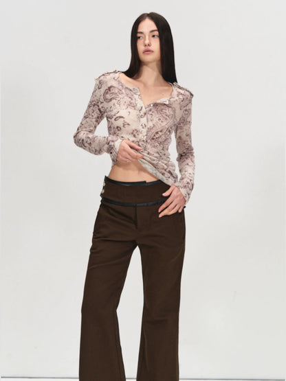 Paisley Henley Long Sleeve Tee
