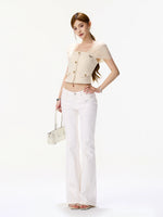 Mesh Sleeve Bustier Top