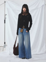 Blue High Waist Wide Jeans