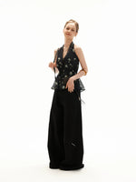Floral Halter Tie Cami Cardigan Set