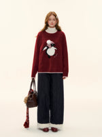 Raw-Hem Patchwork Wide-Leg Pants