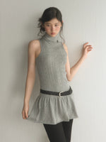 High Neck Sleeveless Knit Dress