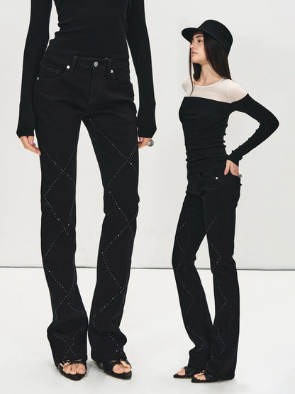 R2 Diamond Flare Denim Pants