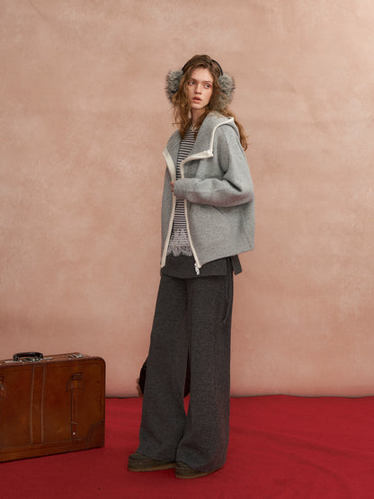 Detachable Drape Micro-Flare Pants