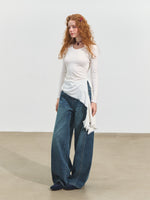 Sweetheart Neck Asymmetric Ruched Top