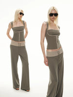 Lyocell Contrast Hoodie Set