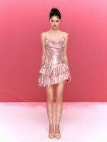 Irregular Ruffle Bowknot Dress