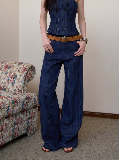 Striped Denim Set