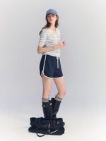 Striped Polo Knit Tee
