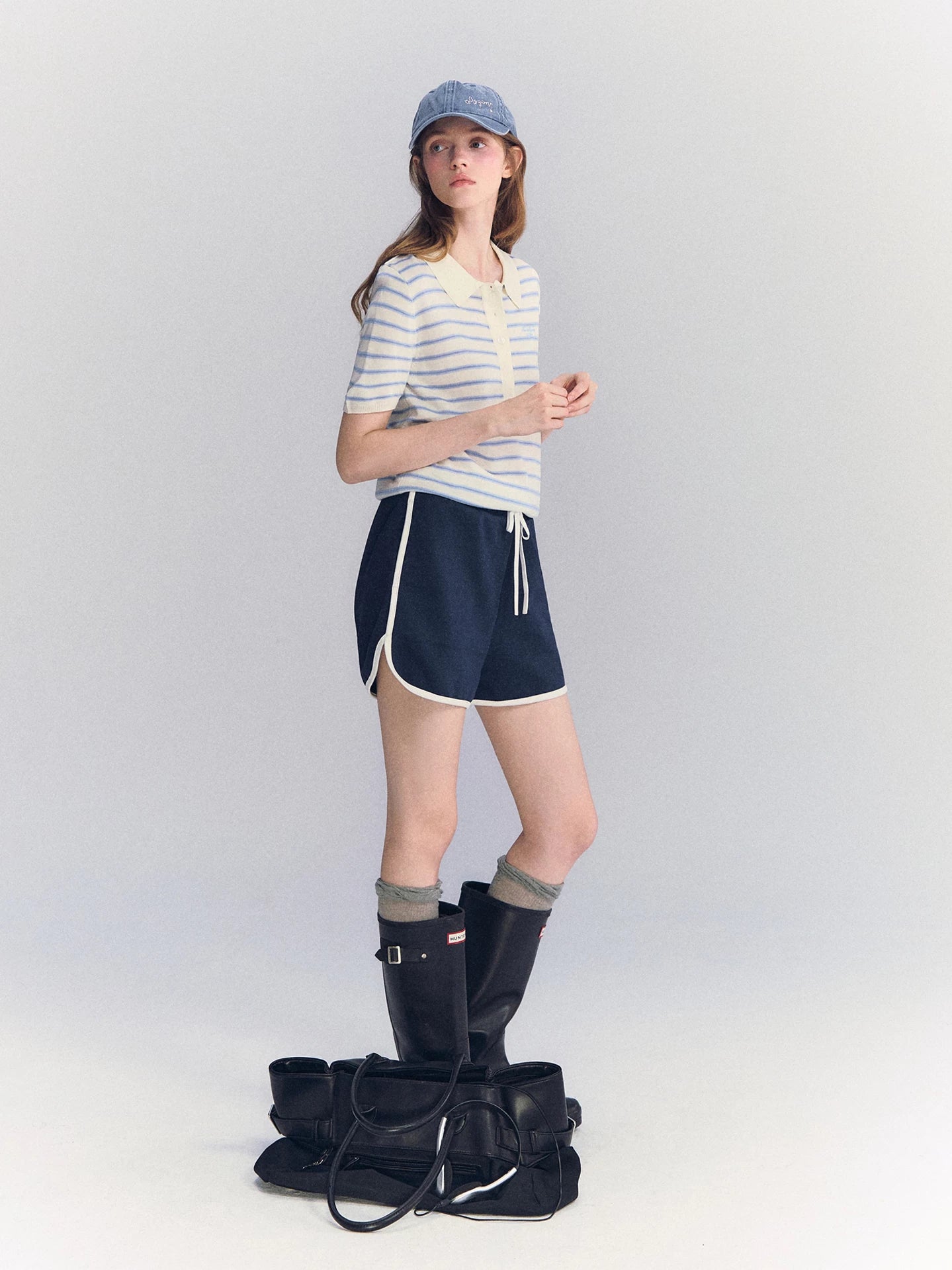 Striped Polo Knit Tee