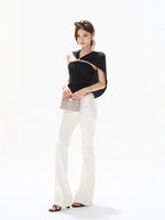 Metal Buckle Cutout Top