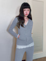 Fitted V-Neck Zip Hoodie