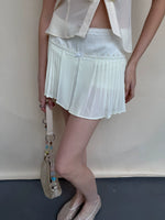Pleated Chiffon Mini Skirt