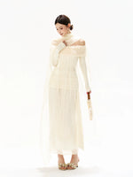 Feather Sequin Off-Shoulder Dress