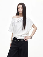 Off Shoulder Graphic Tee