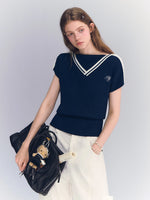Contrast Knit Top