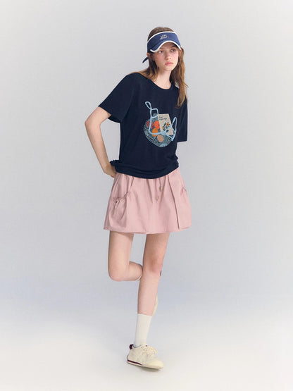 Drawstring A-Line Skirt