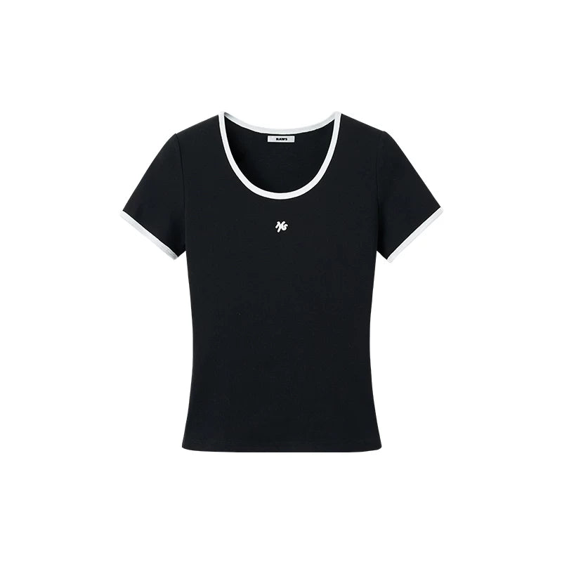 Ghost Tee Contrast Ribbed Slim T-shirt