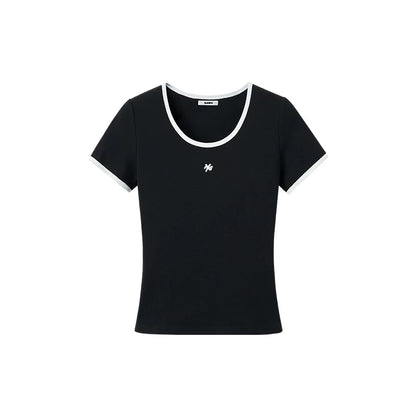 Ghost Tee Contrast Ribbed Slim T-shirt