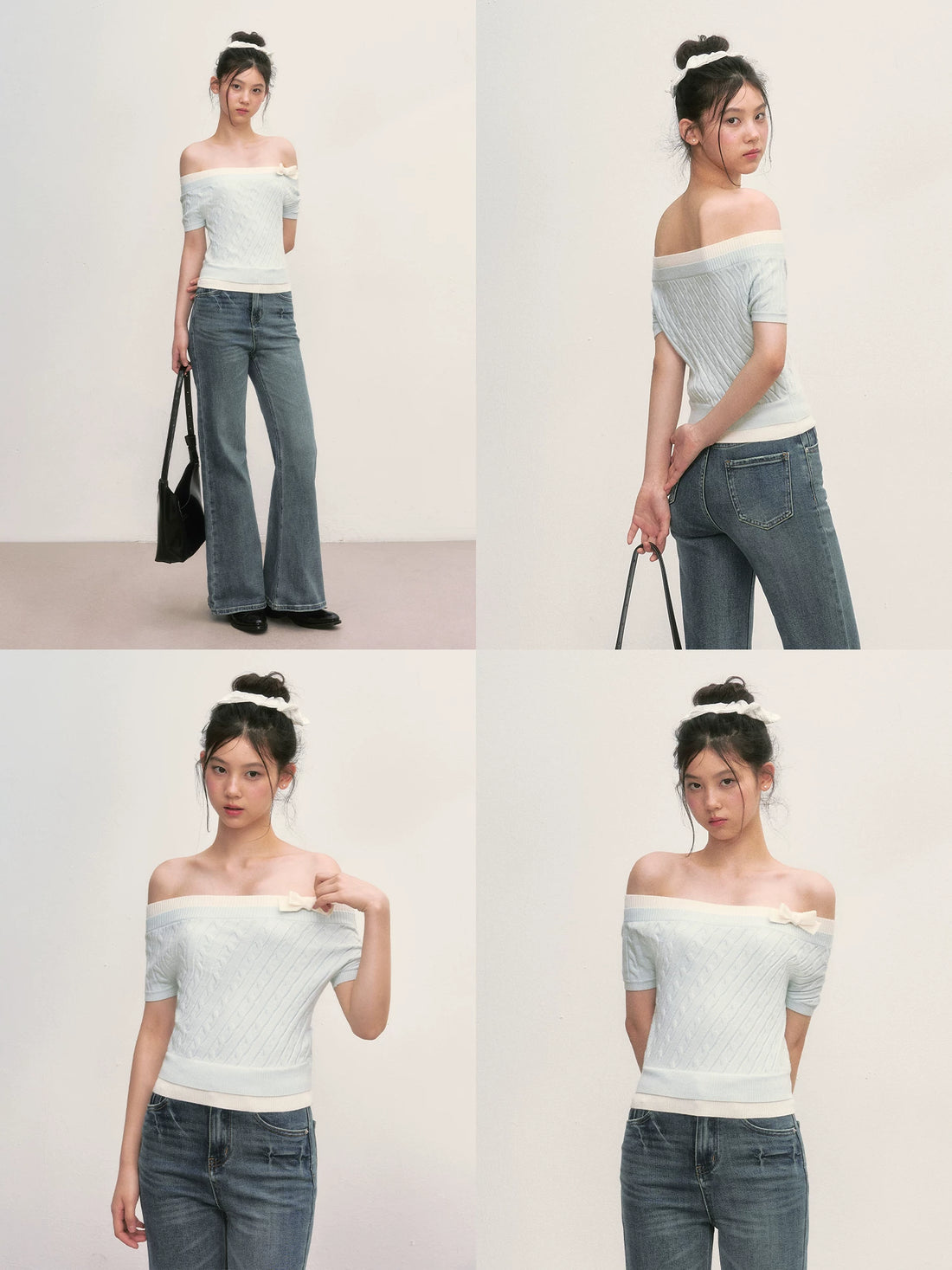 Cable Knit Off-Shoulder Top