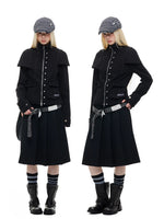 Double Zip Stand Collar Cropped Jacket
