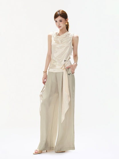 Acetate Wide Leg Pants